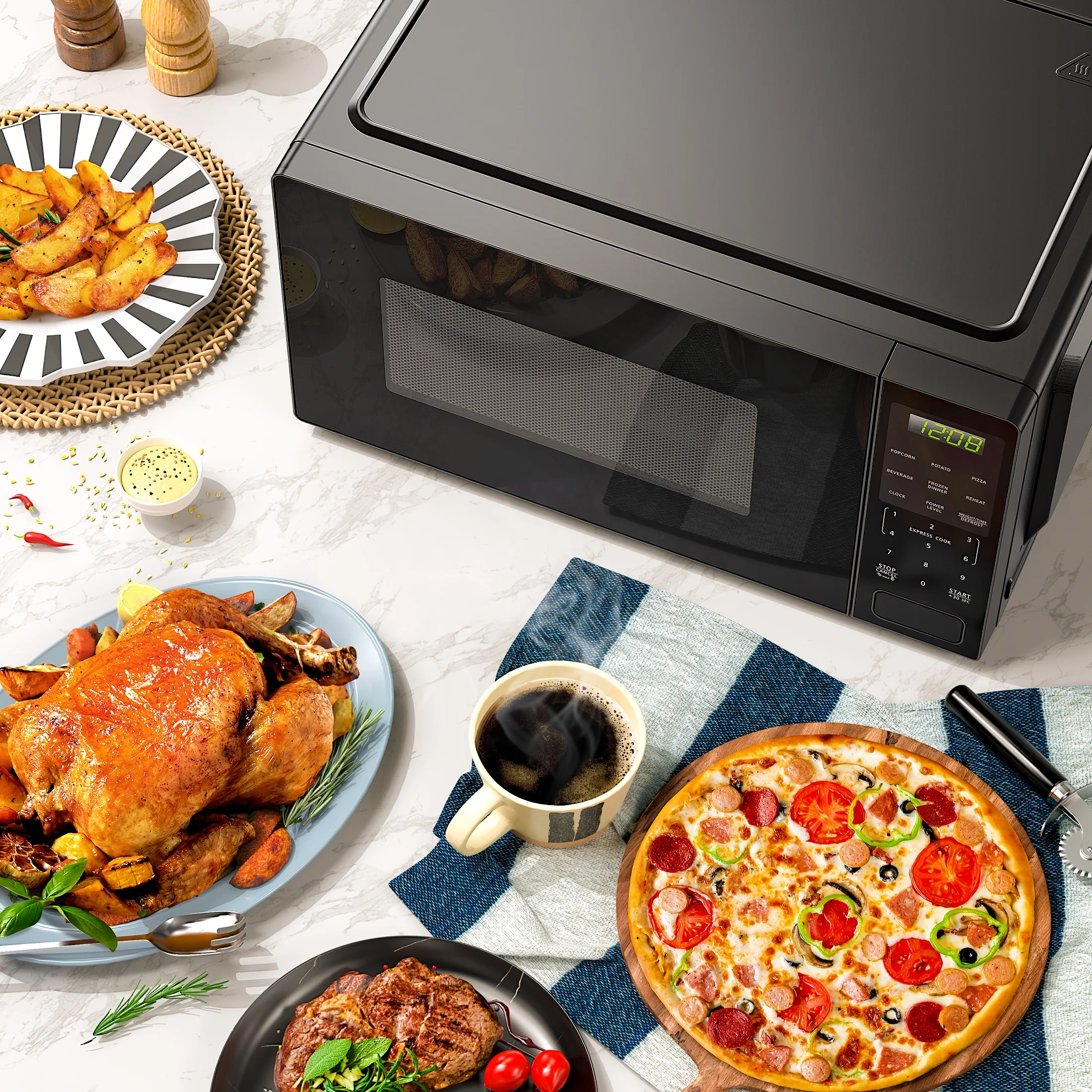Mainstays 1.1 Cu ft Countertop Microwave Oven, 1000 Watts, Black - Image 11