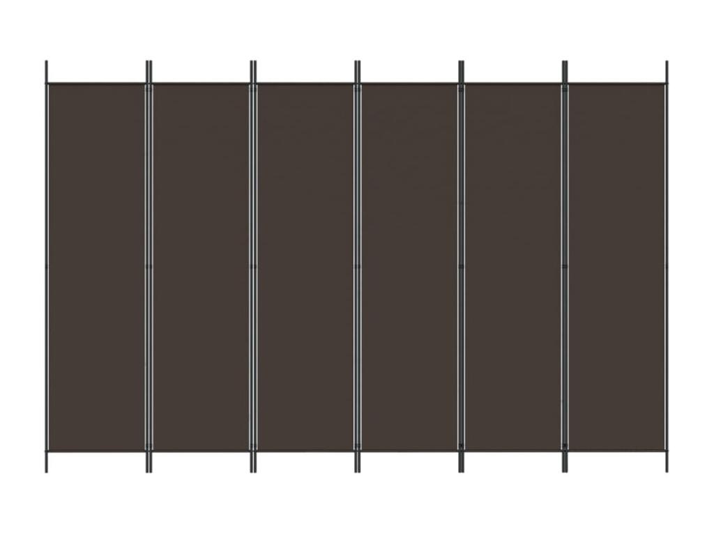 Tabique 6 paneles Marrón 300x200 cm Tela