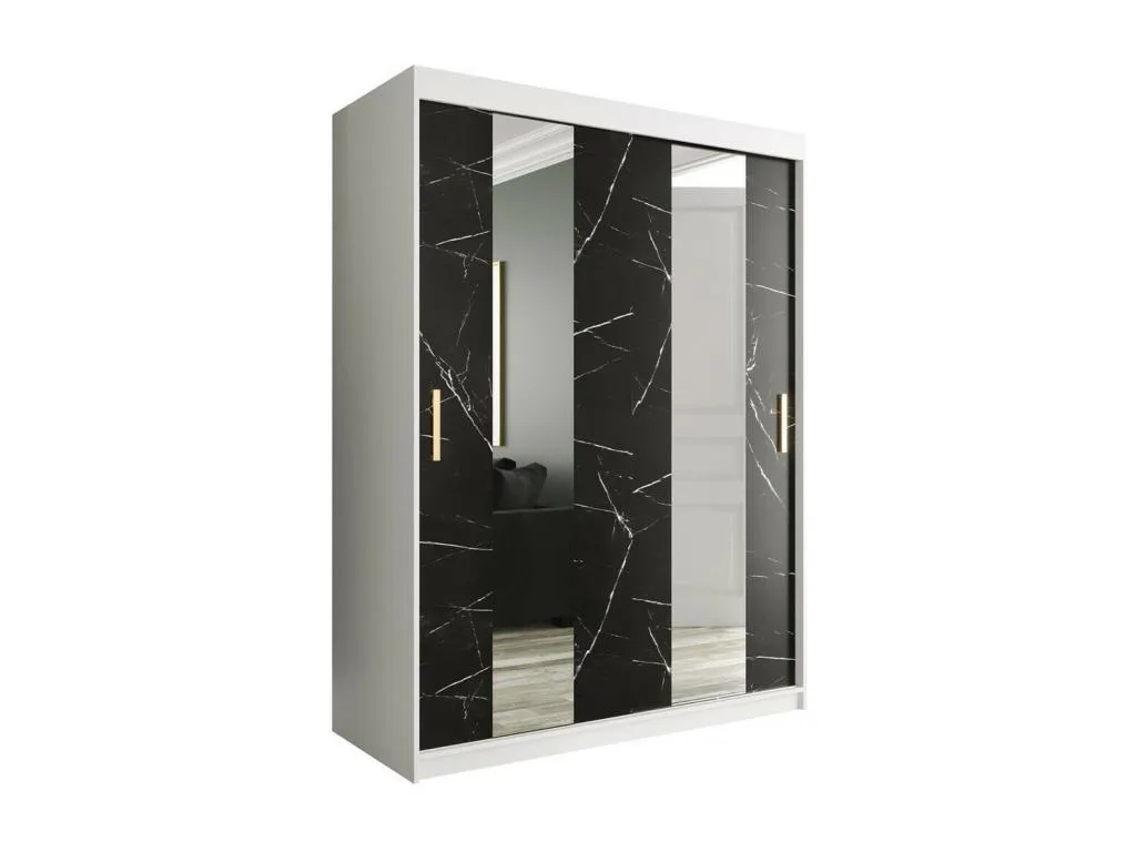 Armario Micasacool 242 Mármol negro | Mate blanco 200x150x62cm Número de estantes - 5.00