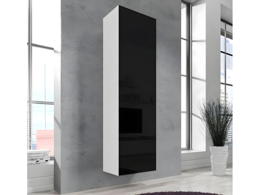 Armario colgante para Salón comedor en Blanco y Negro con 40x29x170 cm Cozovis V4