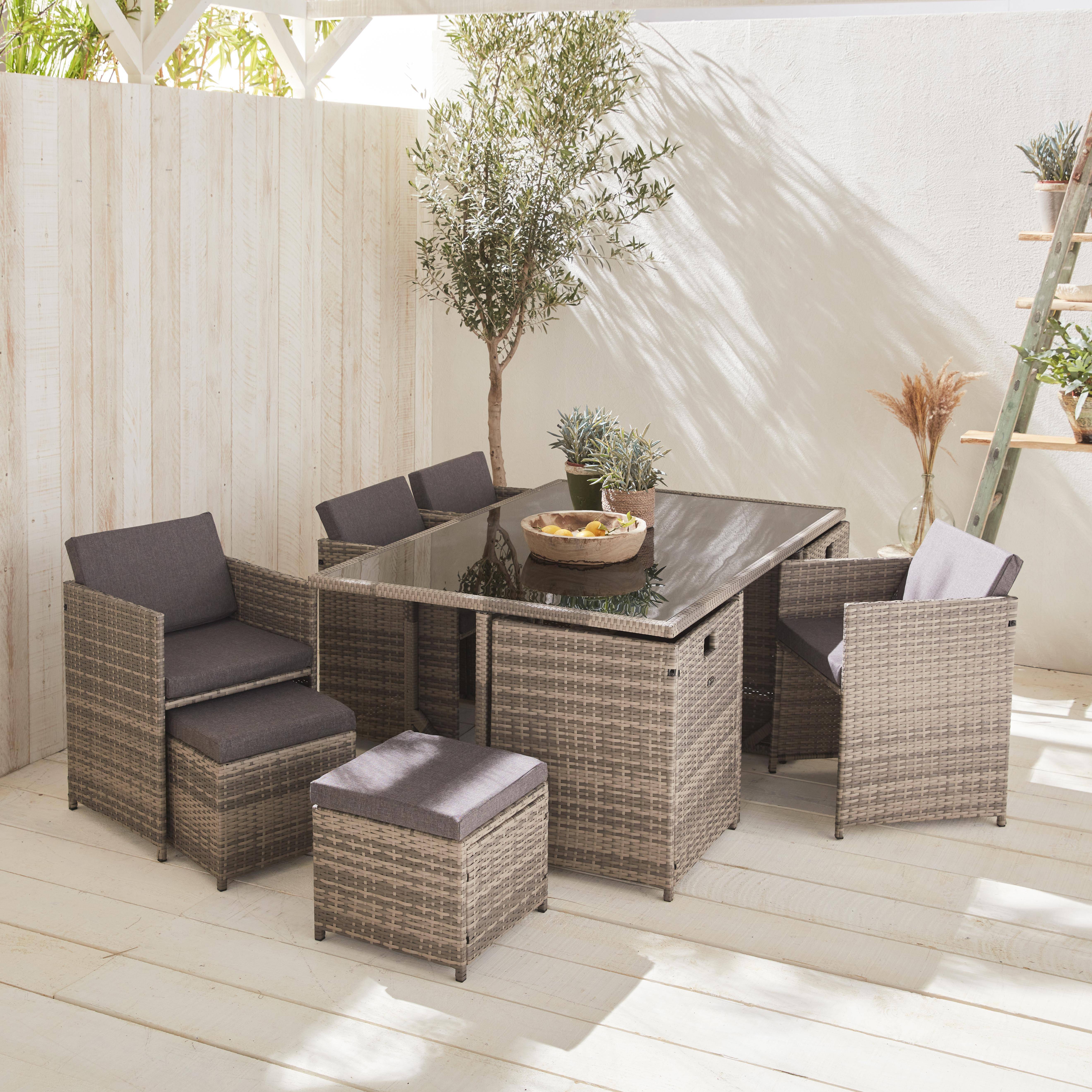 Vabo 10 - Mesa de jardín de resina de 10 plazas