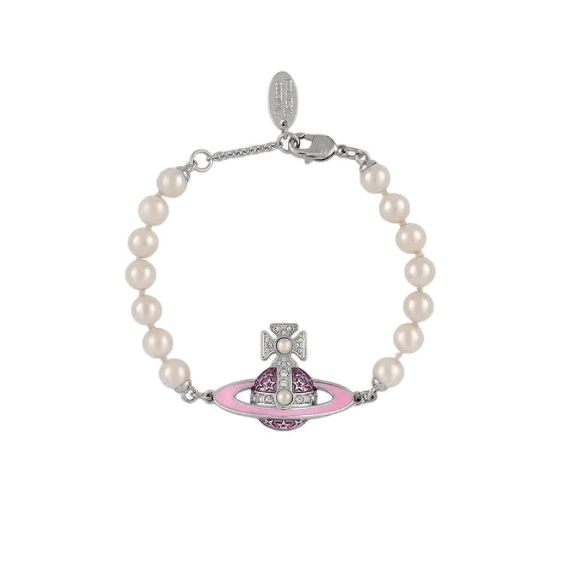 Vivienne Westwood Enamel Diamond Saturn Bracelet - Original Replica Club