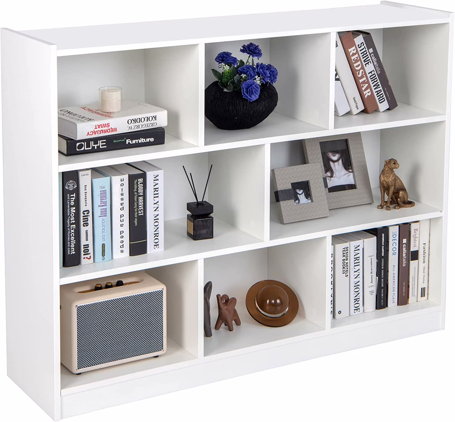 LOKO 3-Tier Open Shelf Bookcase, Floor Standing Wood Bookshelf for Bedroom, Living Room, Kids Room, 8 Cube Bookcase, 48 x 12.5 x 36.5 (Burlywood) - Image 3