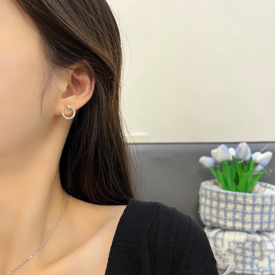 Cartier Diamond Paved Small Juste un Clou Stud Earrings - Original Replica Club