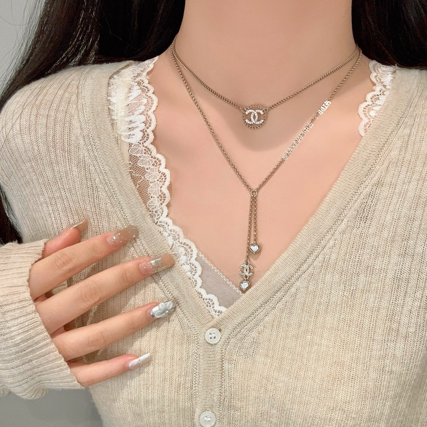 Chanel CC Love Heart Pendant Y Drop Necklace - Original Replica Club
