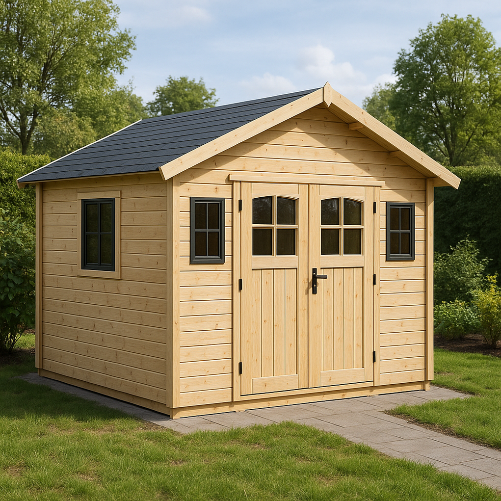 Caseta de jardín de madera 260x240x250 madera natural QmzcAzK381qj