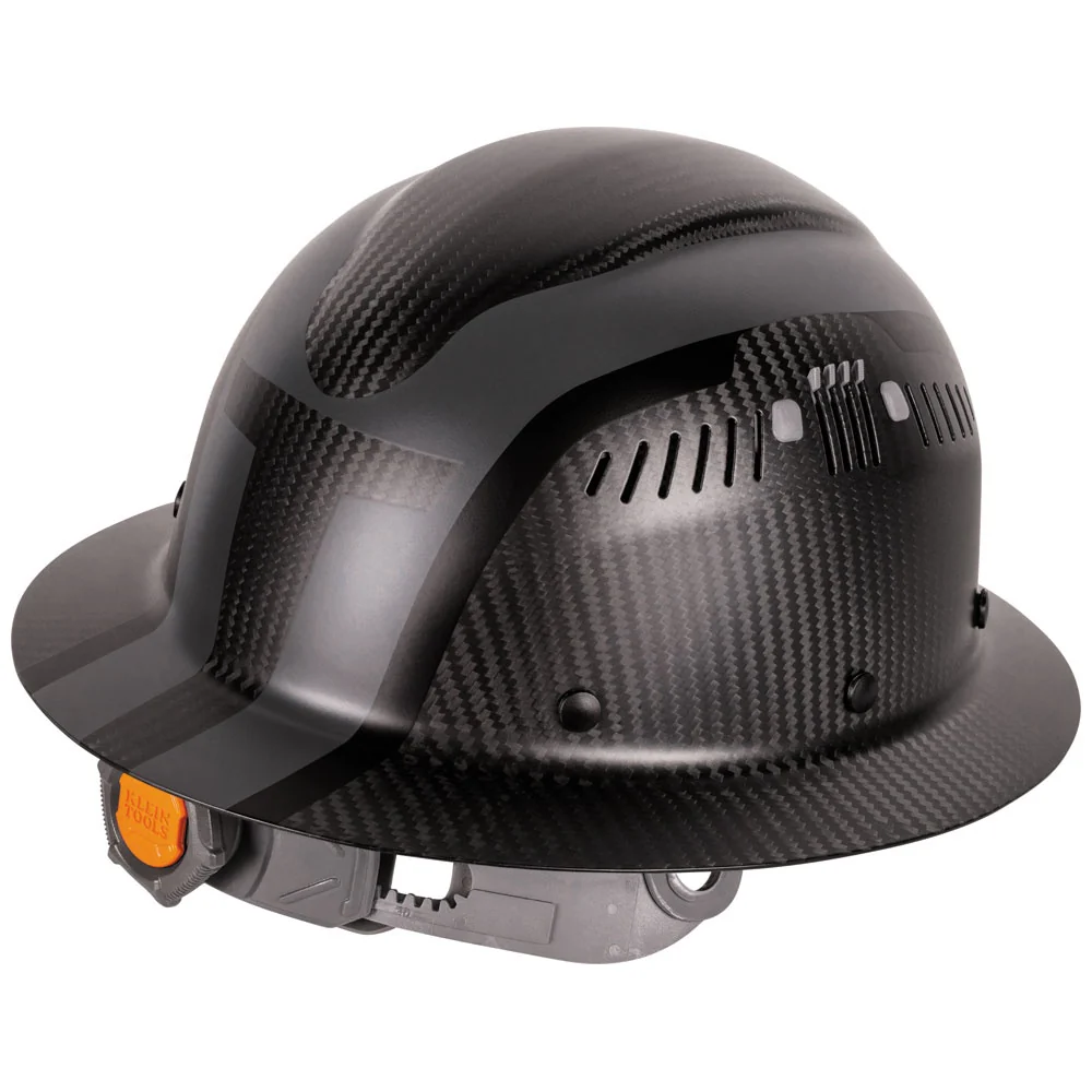Klein Carbon Fiber Full Brim Hard Hat, Spartan Vented #60513 - KTF Painting Interior Exterior