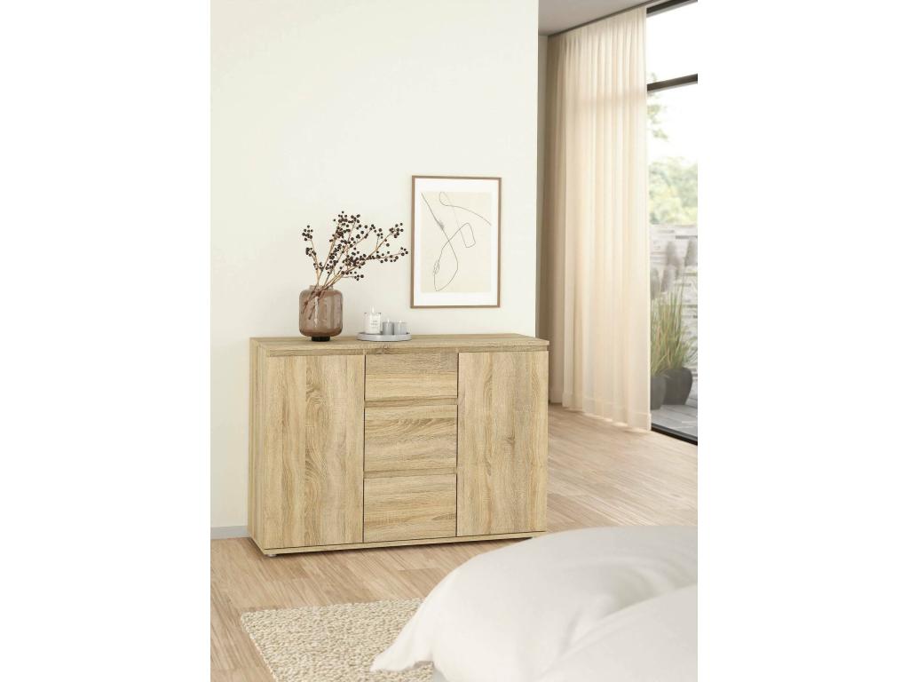 Aparador Dsaltutt, Bufé de salón, Aparador de salón, Despensa de cocina, 119x40 h84 cm, Roble