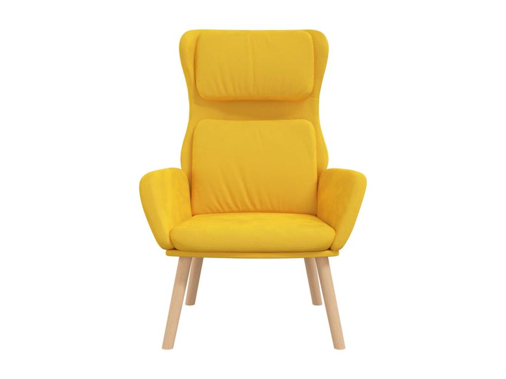Sillón de Cozetiq de terciopelo amarillo mostaza