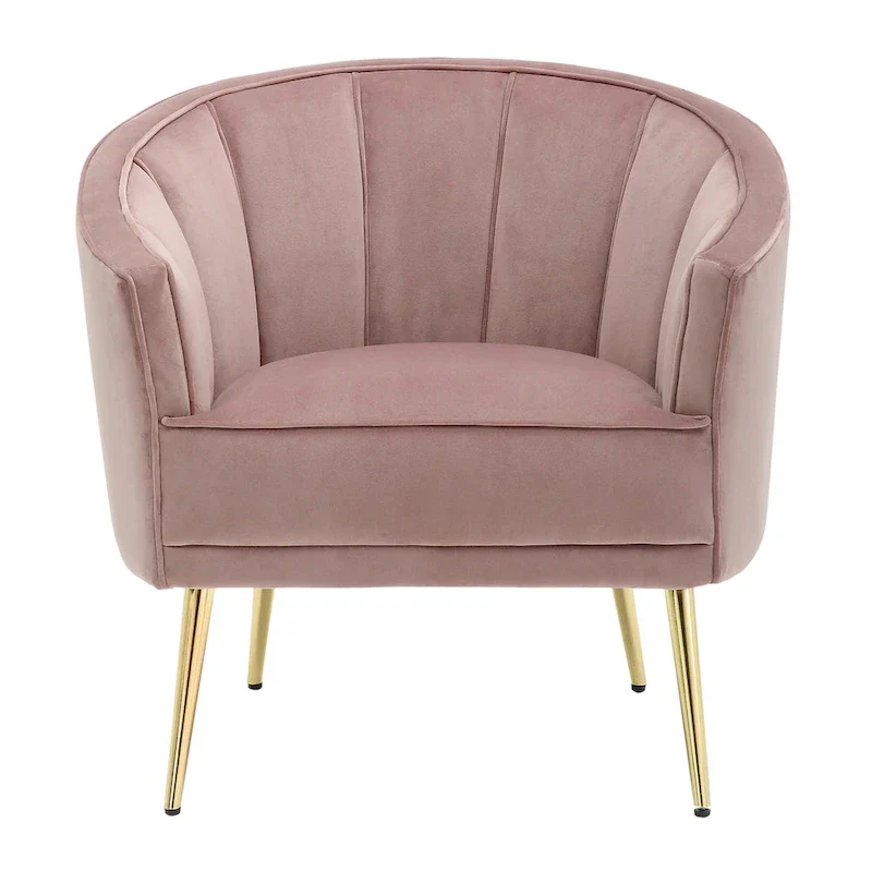 Randolf Velvet Accent Chair in Silver Orchid