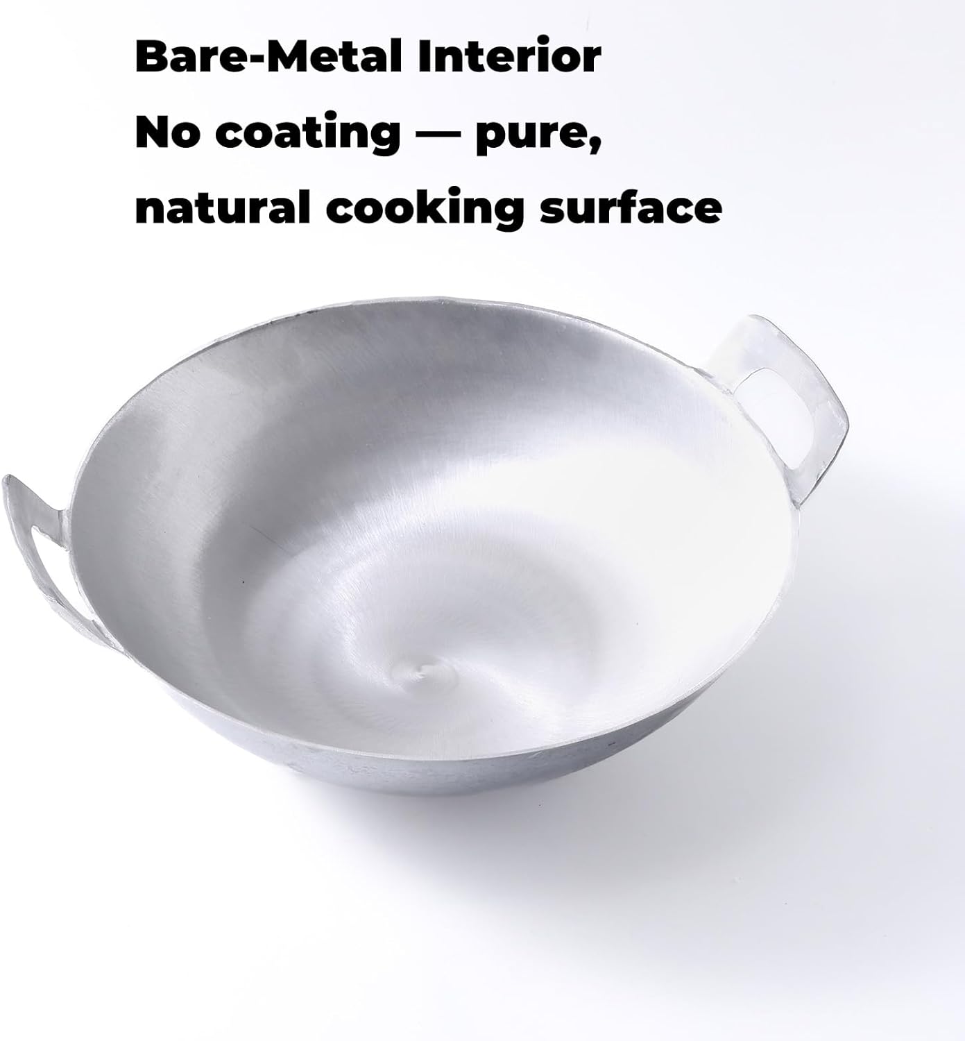 Kawali Filipino Wok - 13 Inch Aluminum Double-Handle Deep Round-Bottom Pan for Pancit, Stir-Fry & Shallow Frying – Traditional Filipino Cookware, Gas & Outdoor Burner Friendly
