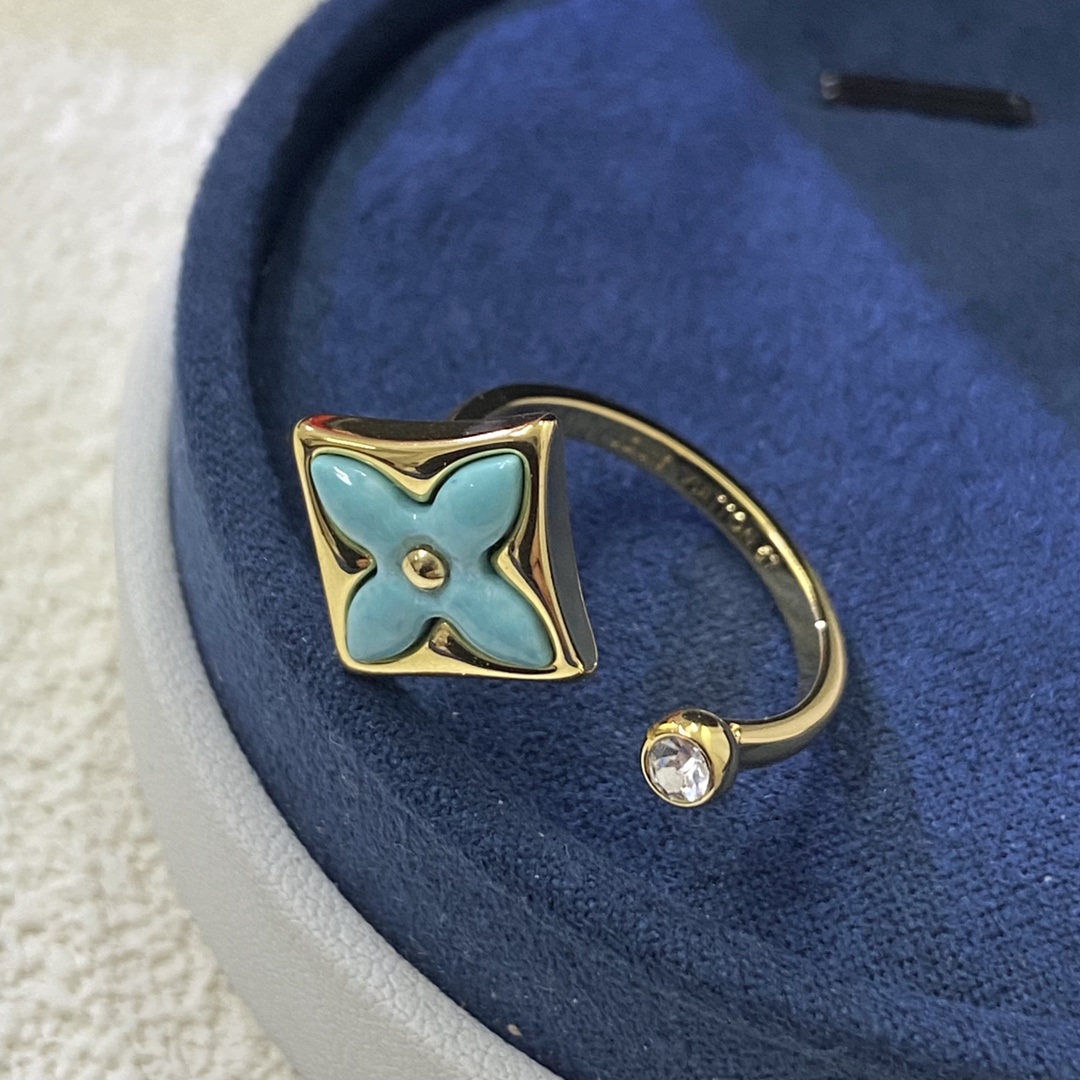 Louis Vuitton Blue Amazonite Open Ring - Original Replica Club