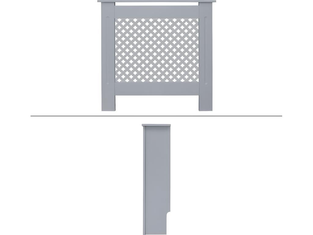 Cubreradiador MDF alveolar 78x19x82 cm gris Hogarmagic