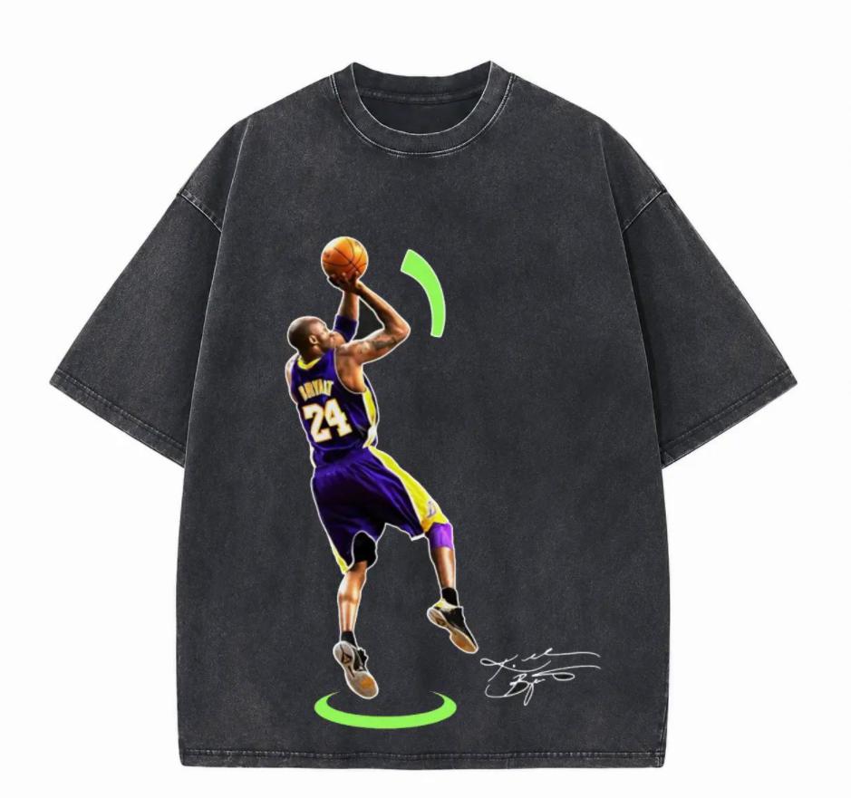 Retro Fadeaway Jump Shot Printed Unisex Washed T-Shirt