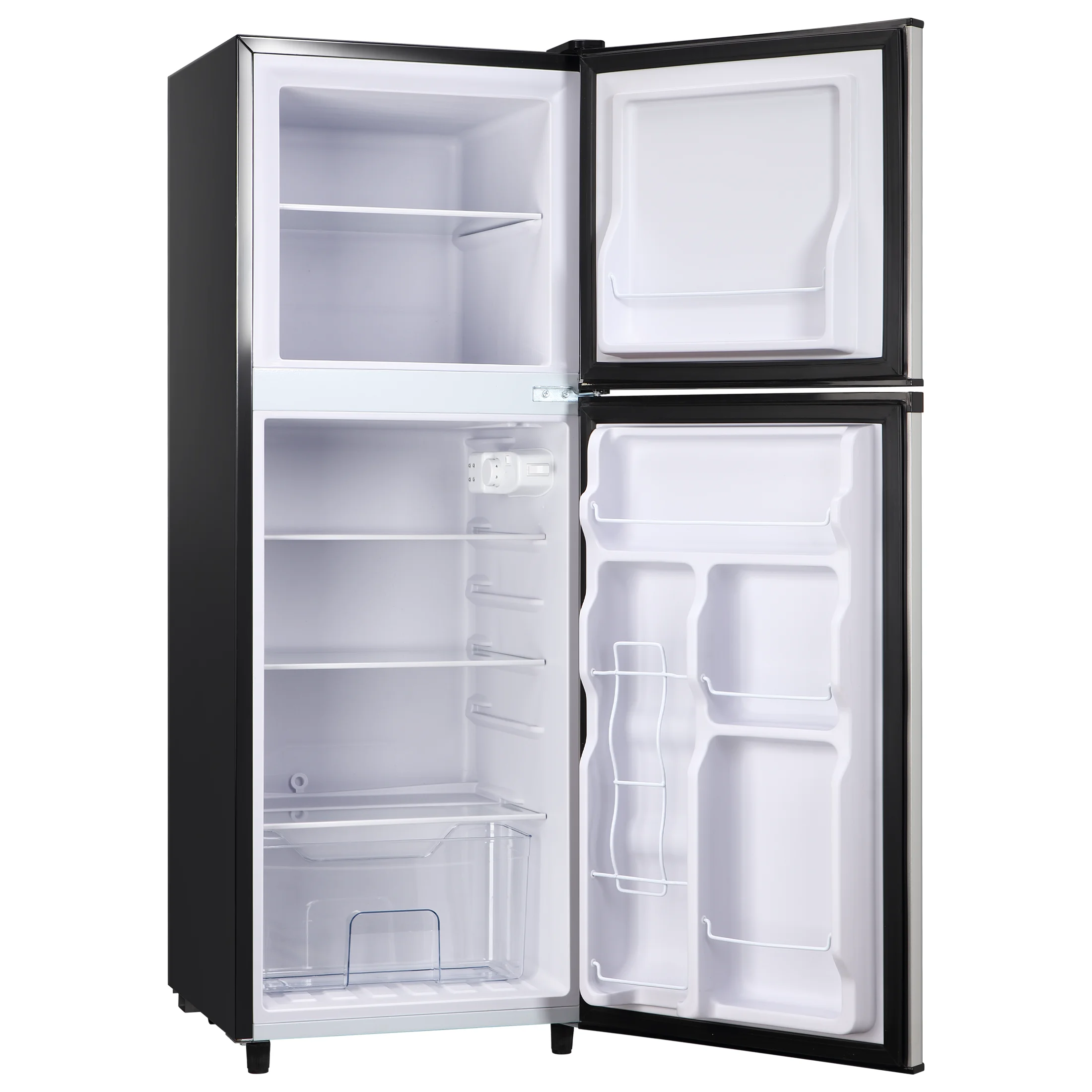 4.5 Cu. ft. Compact Refrigerator 2 Door with Freezer,5 Adjustable Thermostat & 4 Removable Glass Shelves - Image 8