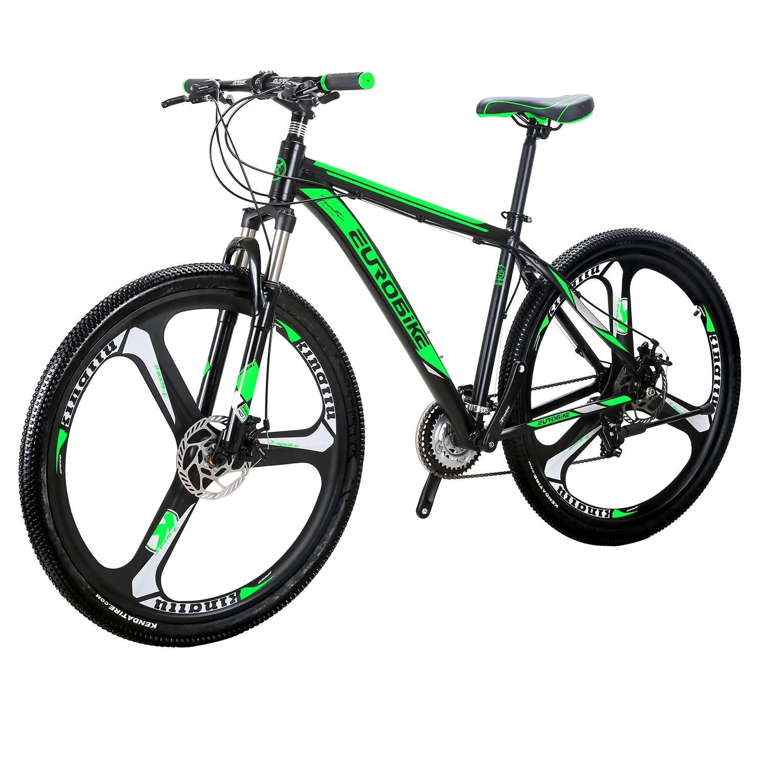 Mens Mountain Bike, Eurobike X9 Mountain Bike 29 inch, 19 inch Aluminum Frame, Bikes for Men 29er, Mens Bicycle 3-Spoke Silver - Image 10