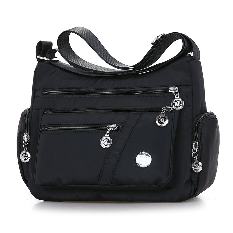Multi-compartment shoulder crossbody bag for women, middle-aged and elderly mother's bag, lightweight shoulder bag, casual large-capacity fabric bag