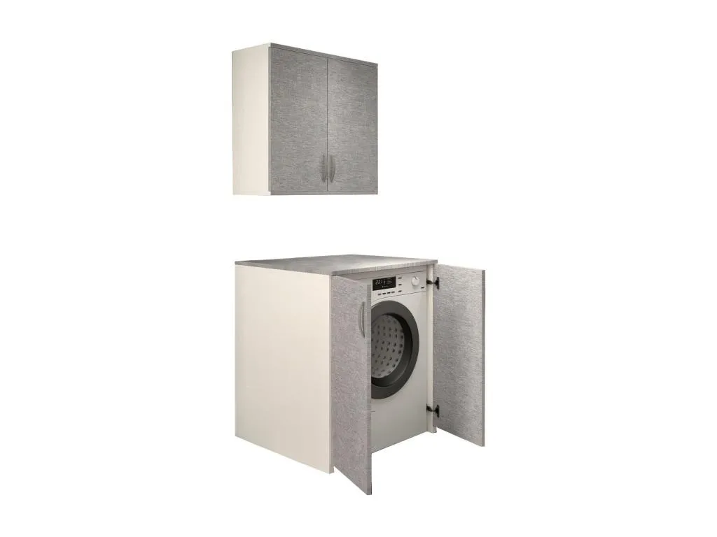 Armario multiusos 2 puertas Jmmhogar Muebles multifuncionales casillero de zapatos Armario de escobas Made in Italy 76x70h90 cm Blanco y