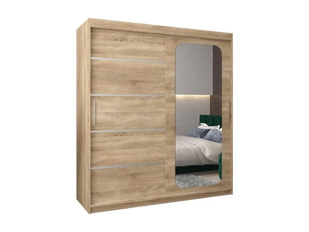 Armario Lluesmahome V2 con dos puertas correderas de 200/180/62 cm (roble)  XT7281981