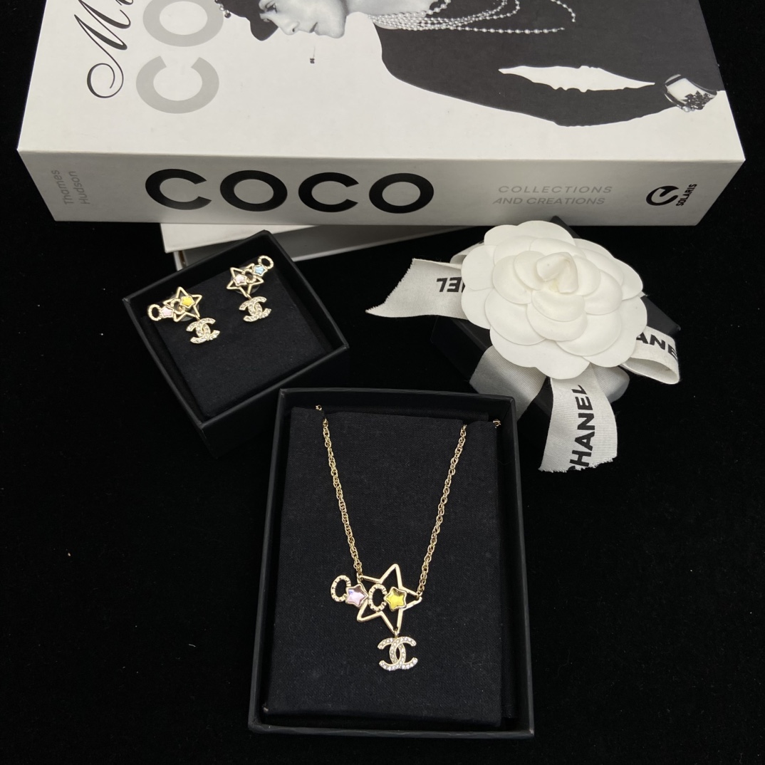 Chanel Dreamy Star Earrings Necklace - Original Replica Club