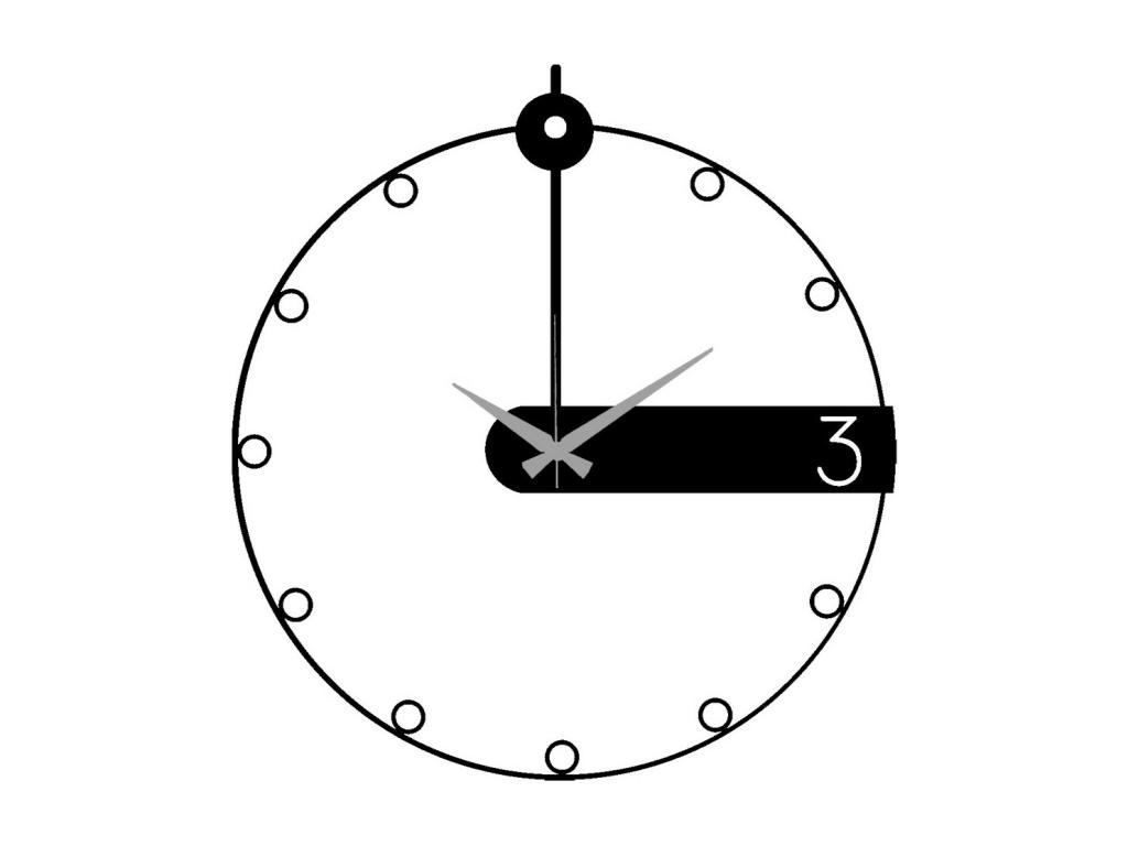Reloj de Pared Esencial 9, Negro, 46x0,15x50 cm, Mubdelu