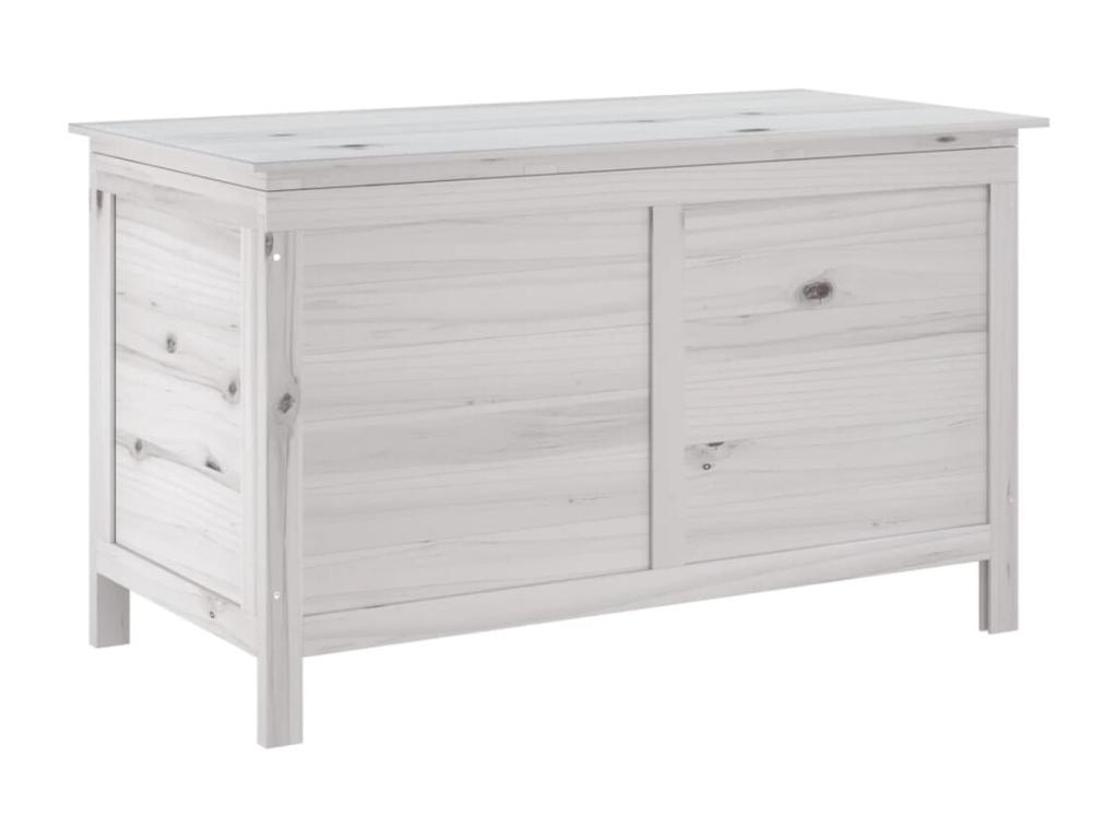 Arcón de jardín madera maciza abeto blanco 99x49,5x58,5 cm