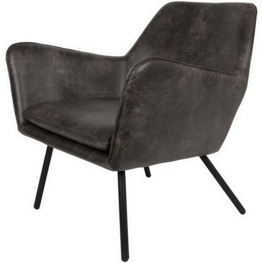 Puur - Berg fauteuil PU-leer donkergrijs