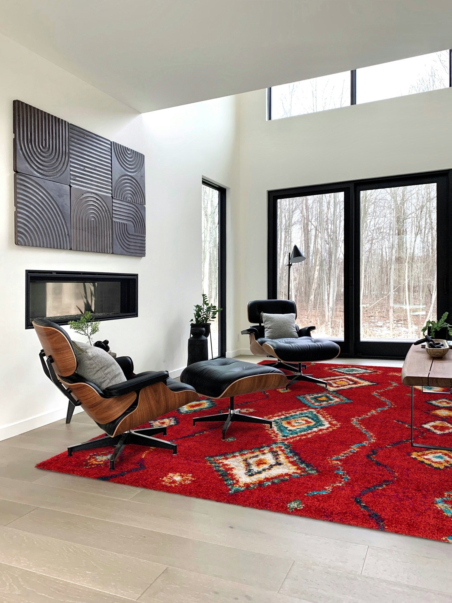 AFK Living vloerkleed Native - shaggy - rood