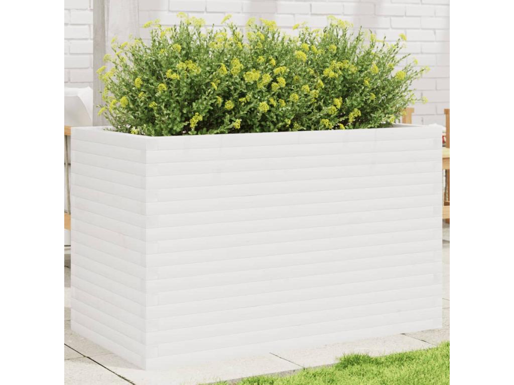 Jardinera madera maciza de pino blanco 110x60x68,5 cm