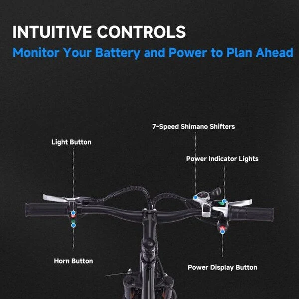26 Inch Adult 3 Wheel Electric Tricycle With Basket, Fat Tires, 7 Speeds, 350W Motor, 36V 10Ah Battery - BICYCLE - Image 5 26 Inch Adult 3 Wheel Electric Tricycle With Basket, Fat Tires, 7 Speeds, 350W Motor, 36V 10Ah Battery - BICYCLE - Image 5