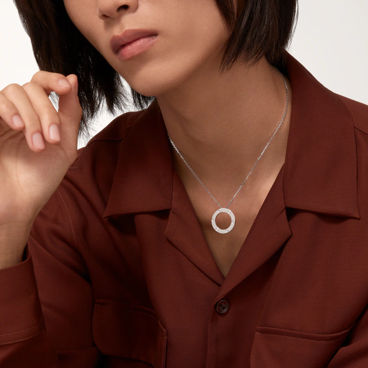 Cartier 3 Diamonds Paved Trinity Pendant Necklace - Original Replica Club