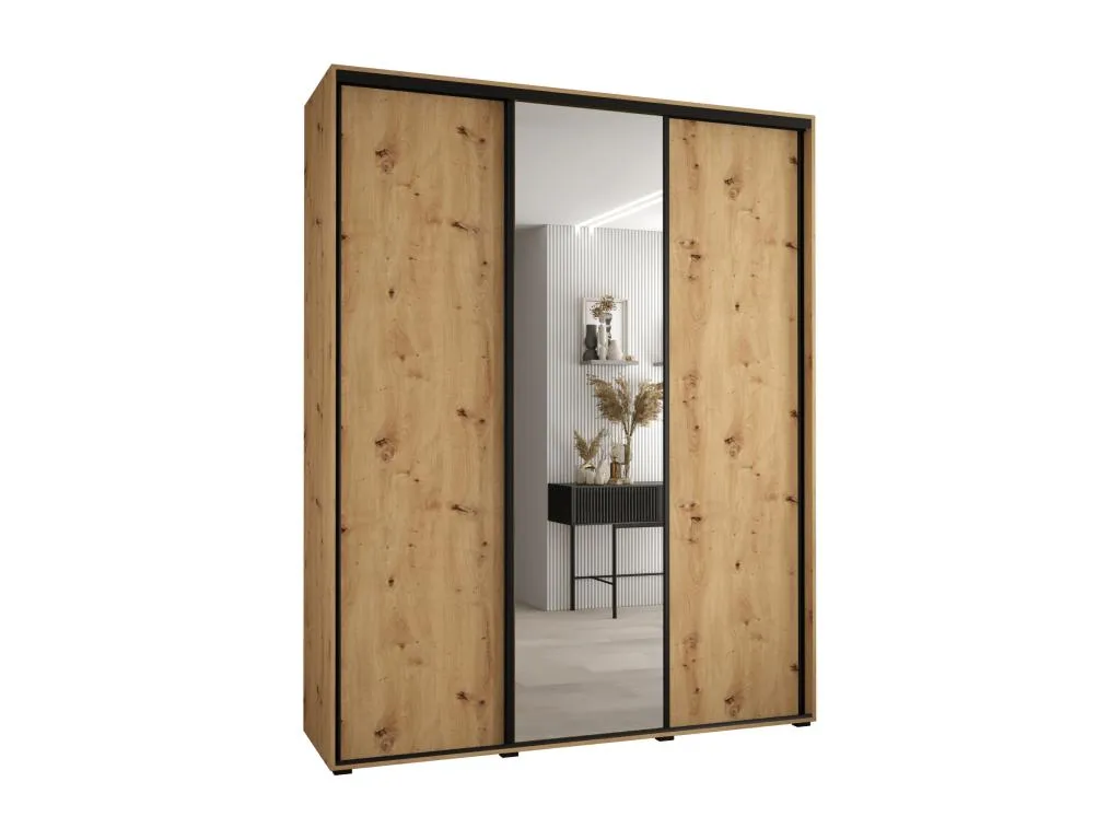 ARMARIO Banakdecoracion 3 DE PUERTAS CORREDERAS 235.2/200/45 3 puertas (Artisan/Artisan/Negro) XDLO36177