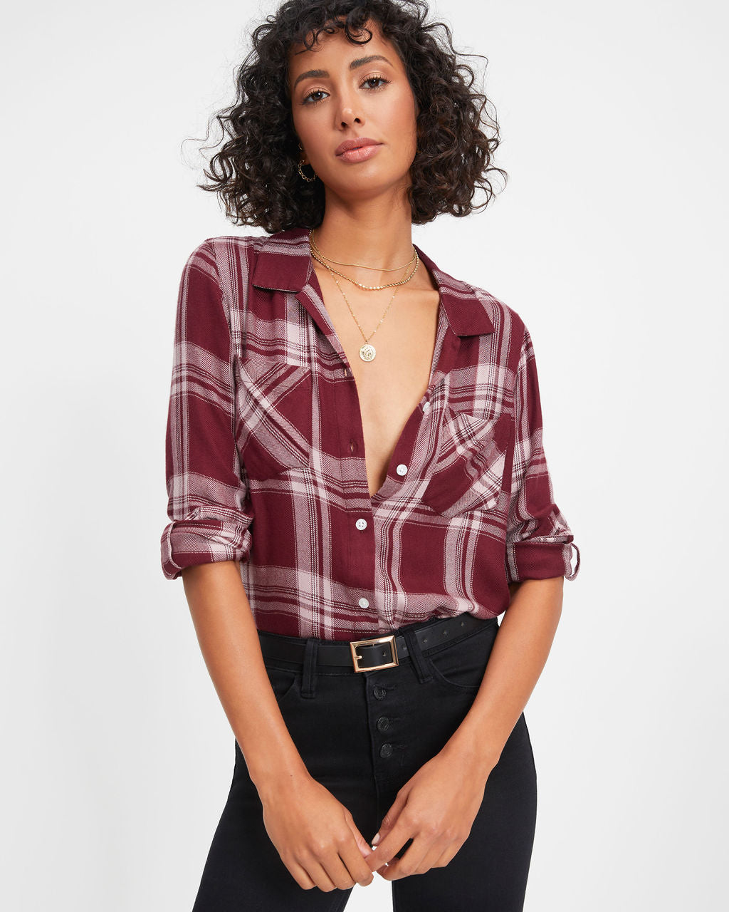 Vancouver Plaid Button Down Top - Se7enfashion