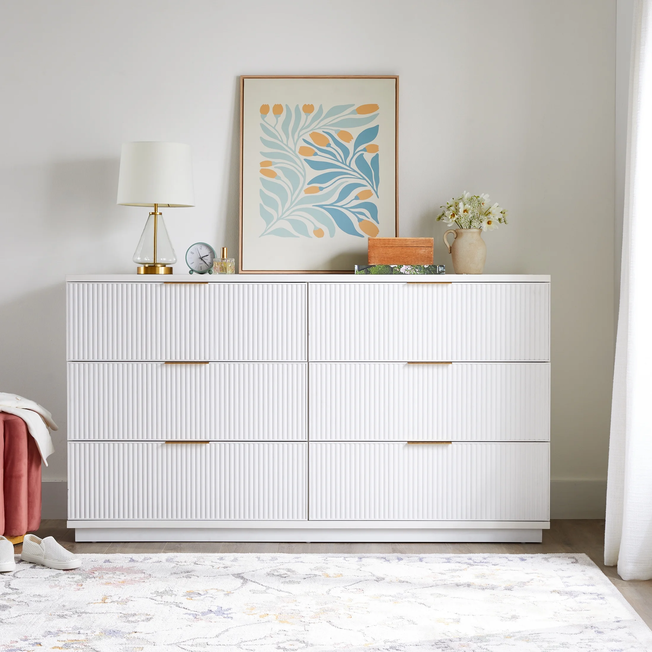 Better Homes and Gardens Lillian 6 Drawer Dresser, White - Image 10