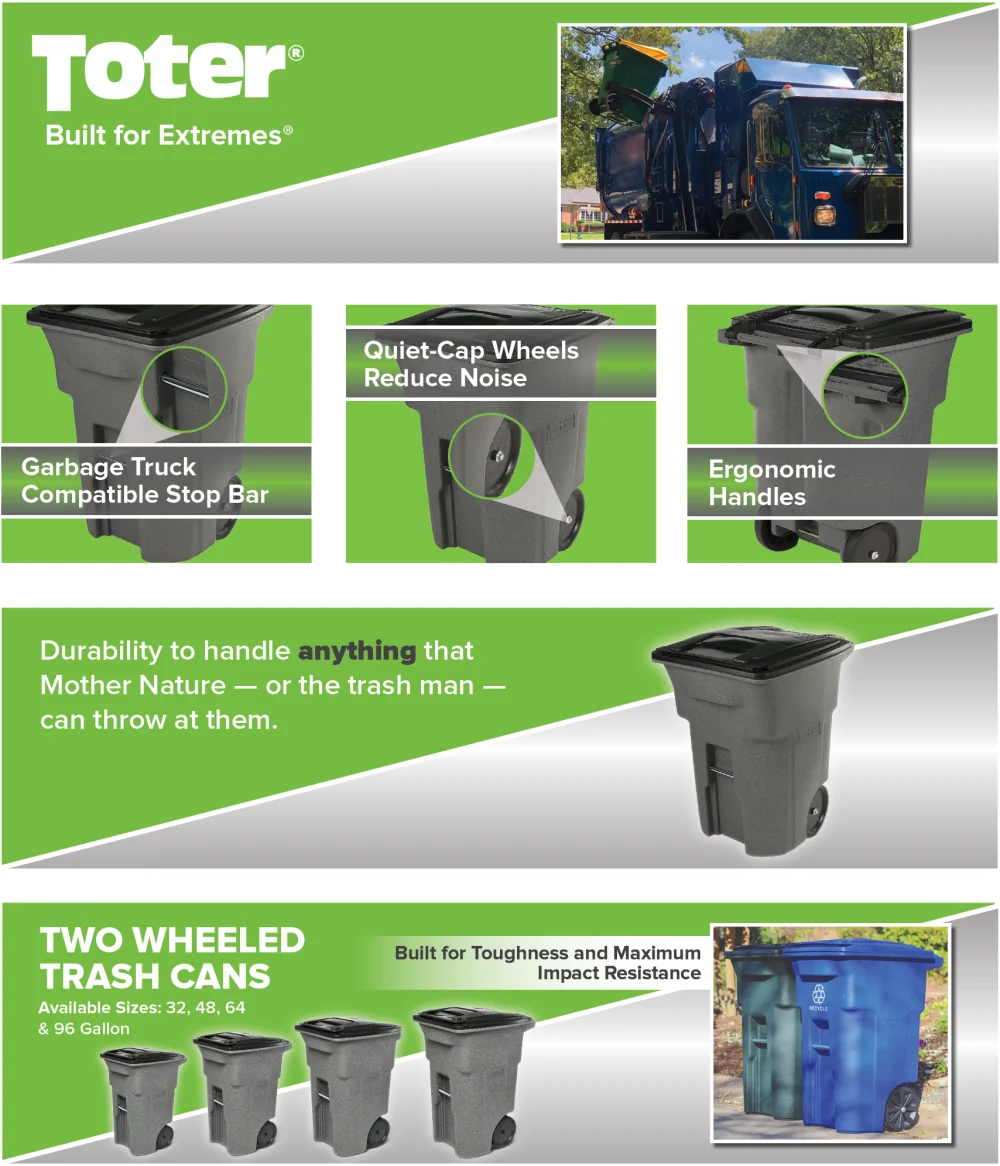 96-Gallon Wheeled Trash Can with Lid