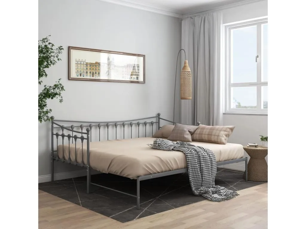 Estructura de sofá cama extraíble de Decoesp gris 90x200 cm 70957SSKO