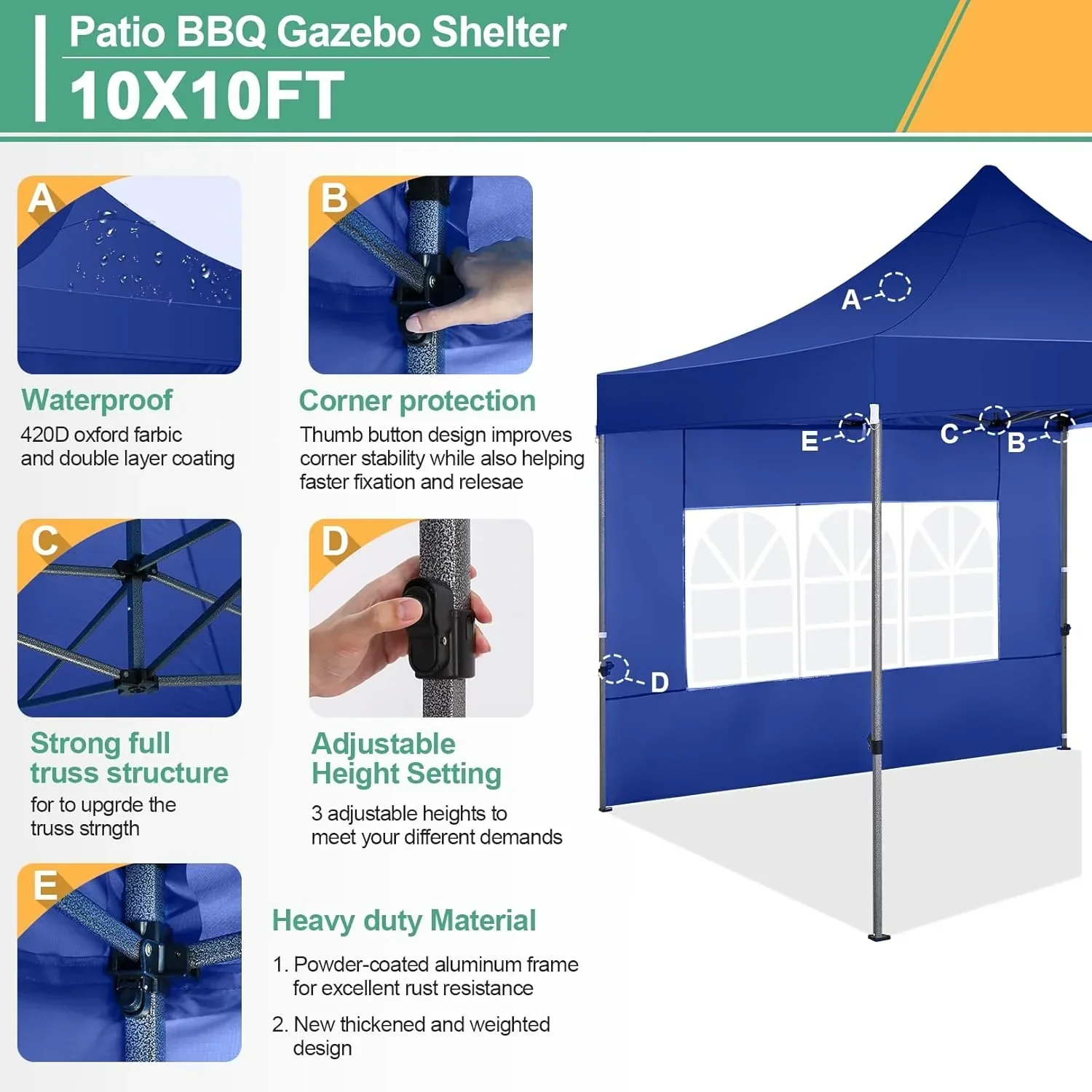 COBIZI 10x20 Heavy Duty Pop up Canopy Tent 6 sidewalls Commercial Canopy Wedding Party Tents