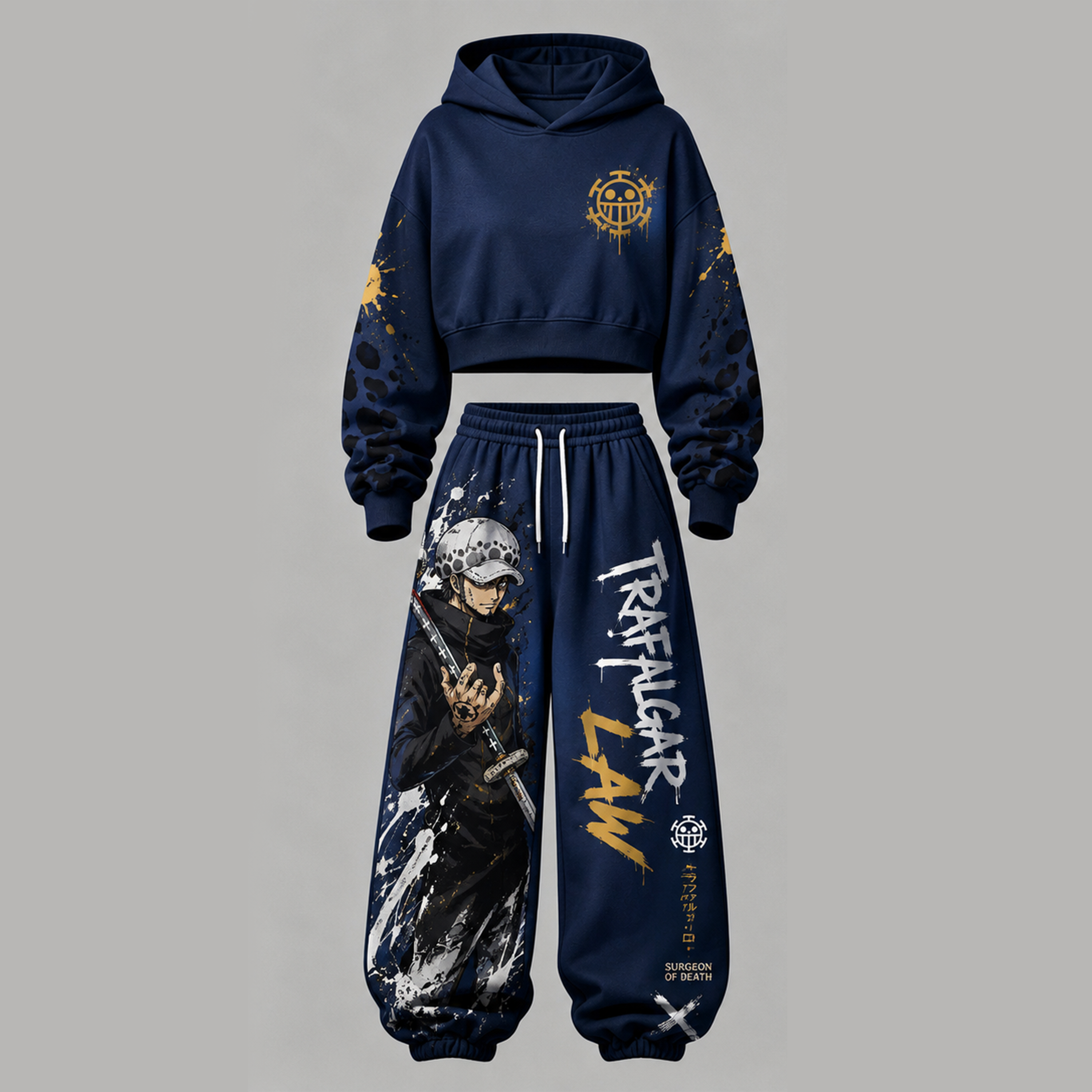 One Piece Cropped Long Sleeve Hoodie & High Waist Jogger Pants Two Piece TeeThreads Sustain the Scene with Custom Apparel