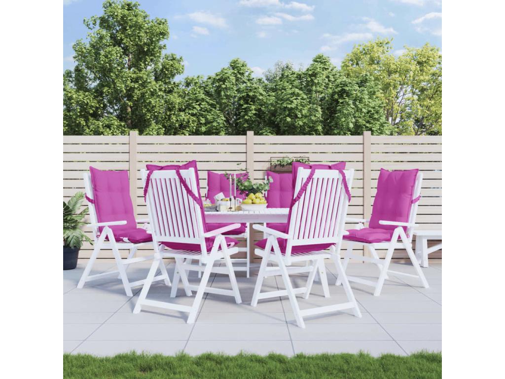 Cojines para silla con respaldo alto 6 uds tela Oxford rosa