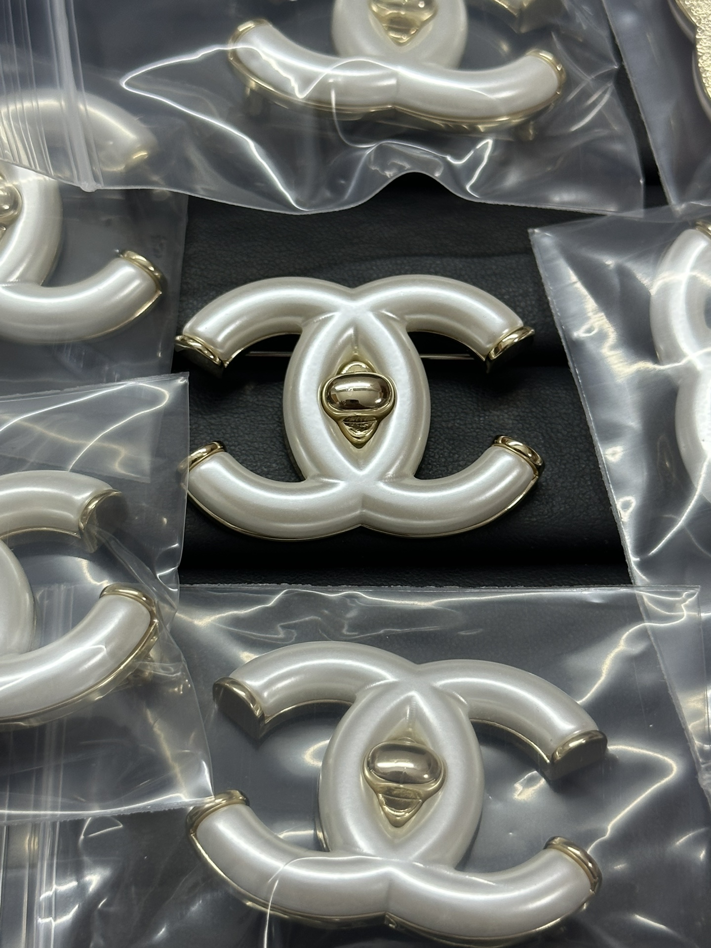 Chanel White Resin CC Brooch - Original Replica Club