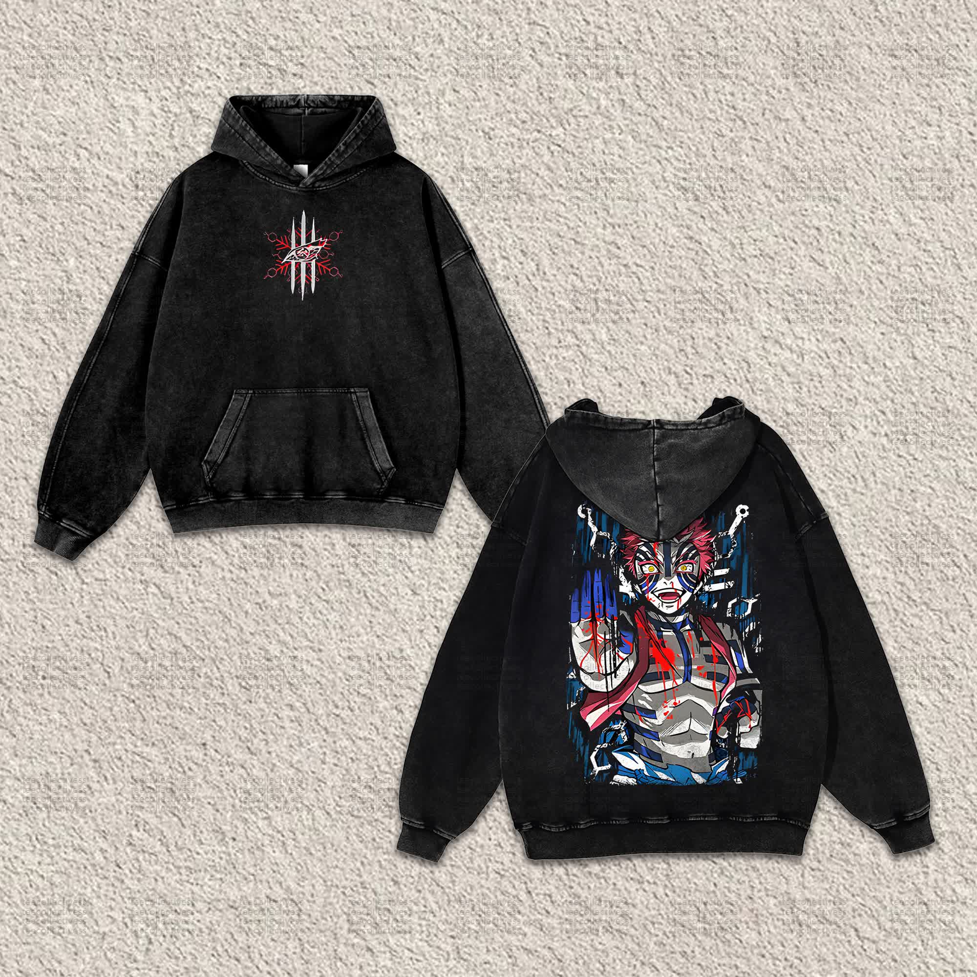 Unisex “Comicssoul” Anime Graphic Streetwear Vintage Washed Hoodie