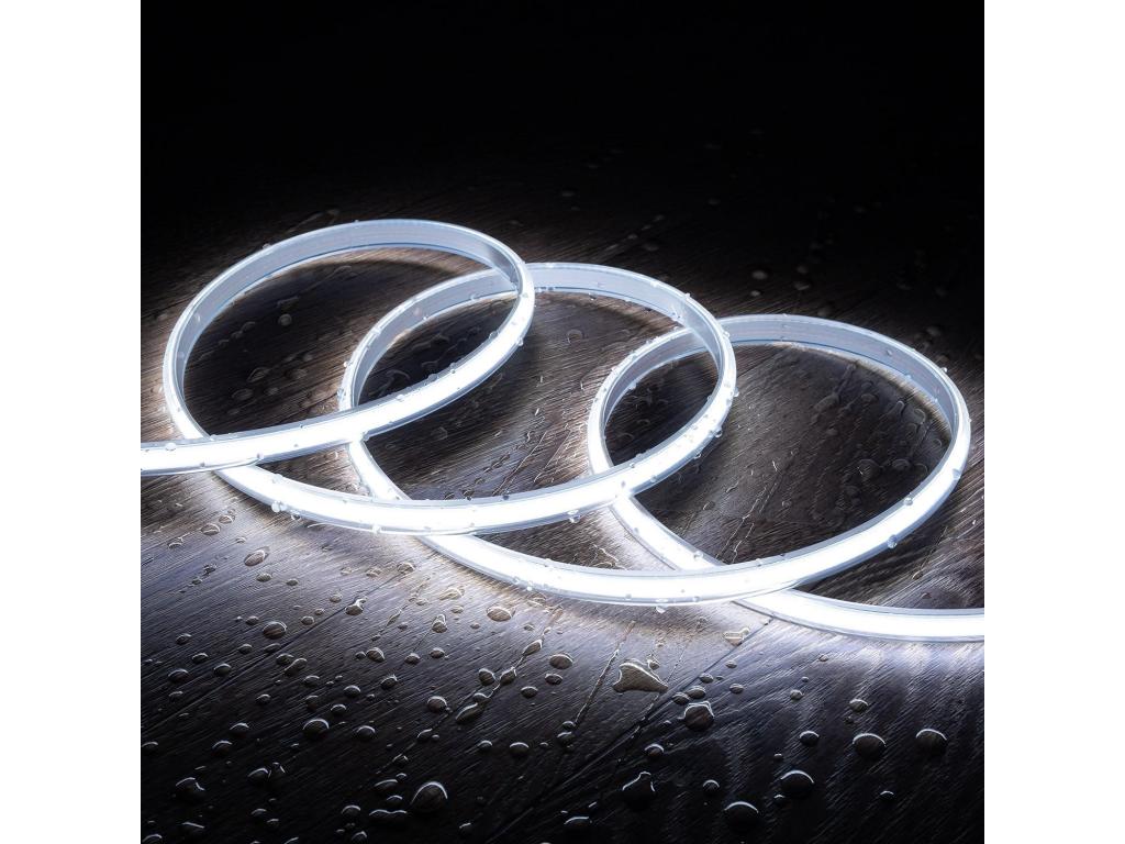 Tira LED Regulable 220V COB Autorectificada 320 LED/m 720 lm/m Ancho 12 mm IP65 Corte 50 cm a Medida Blanco Frío 5 m 6000K