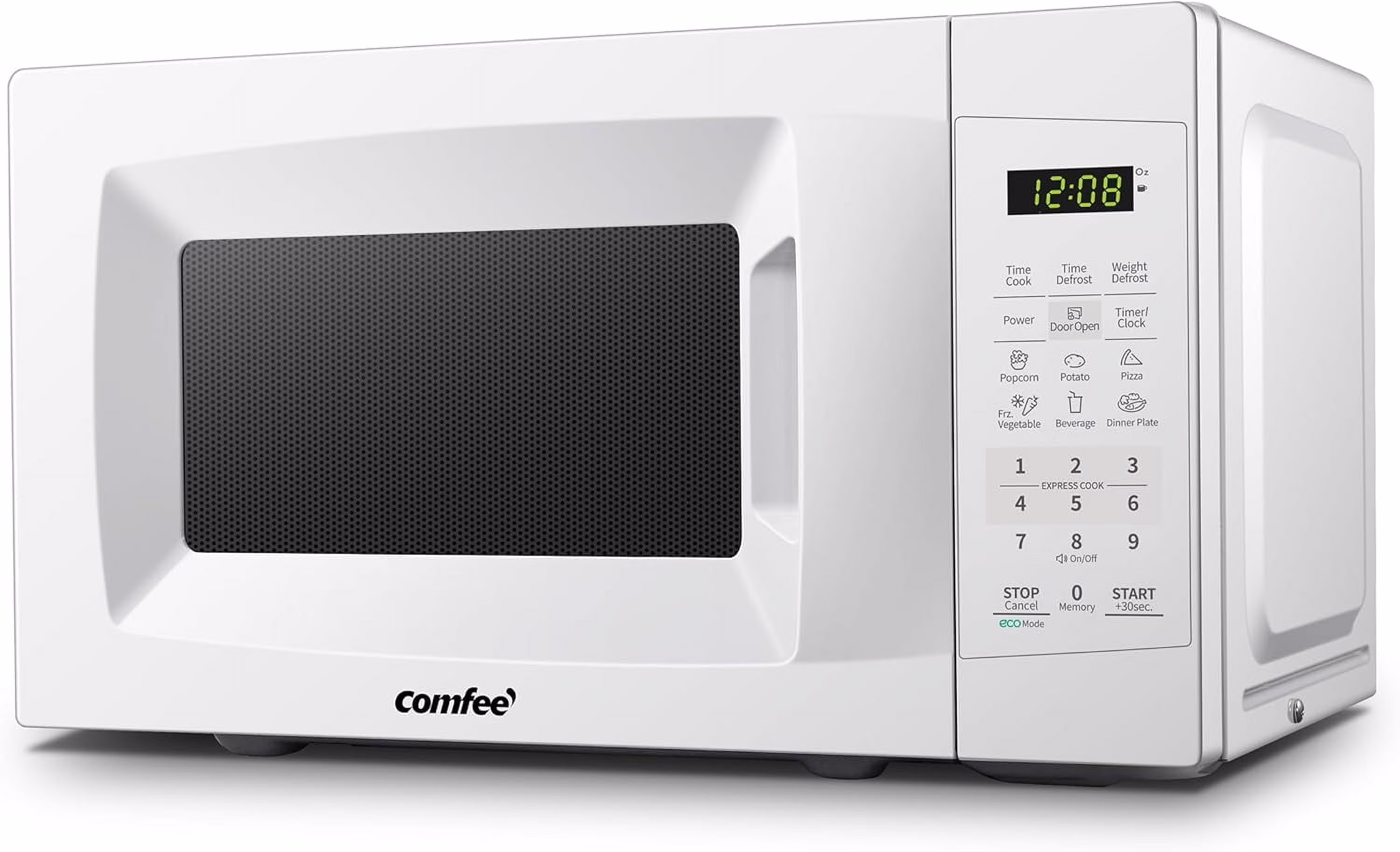 Countertop Microwave with Sound on/Off, Eco Mode, and Convenient One - Touch Button, 0.7 Cubic Foot, White(White)