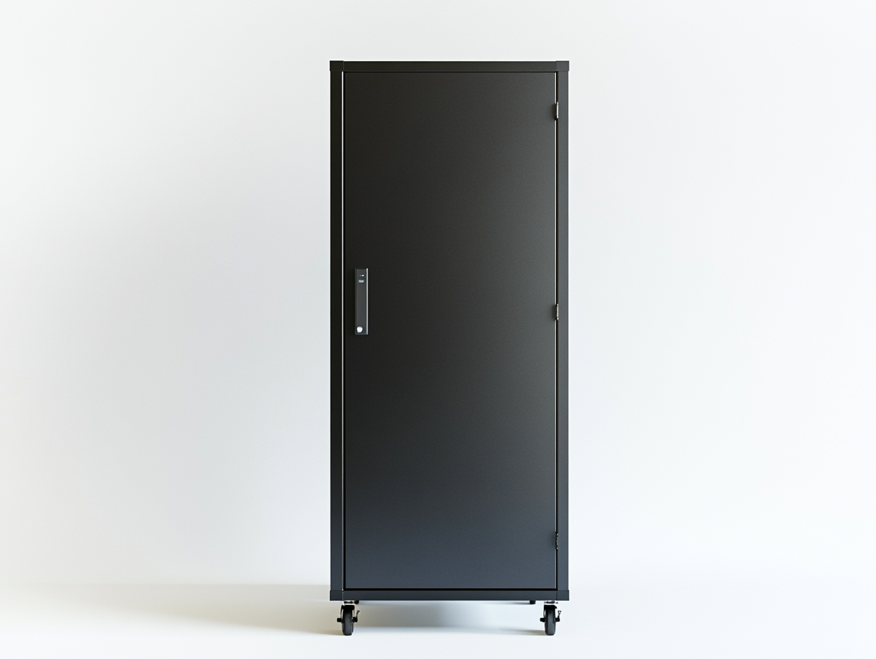 Armario metálico negro para oficina moderno alto 180x80x40 cm con ruedas funcional