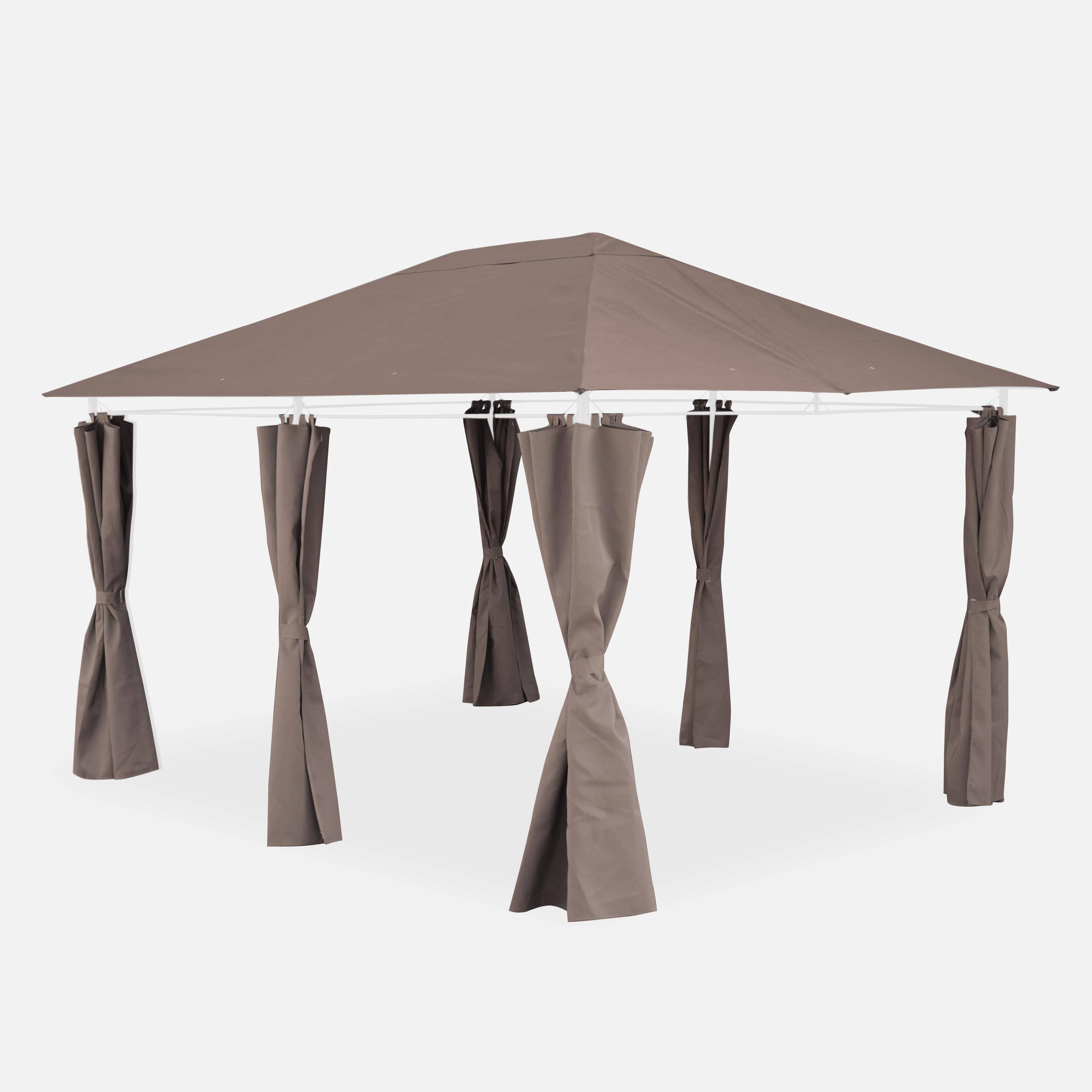 Cubierta + cortinas para pergola Divio - Tela de techo con cortinas 3x4m