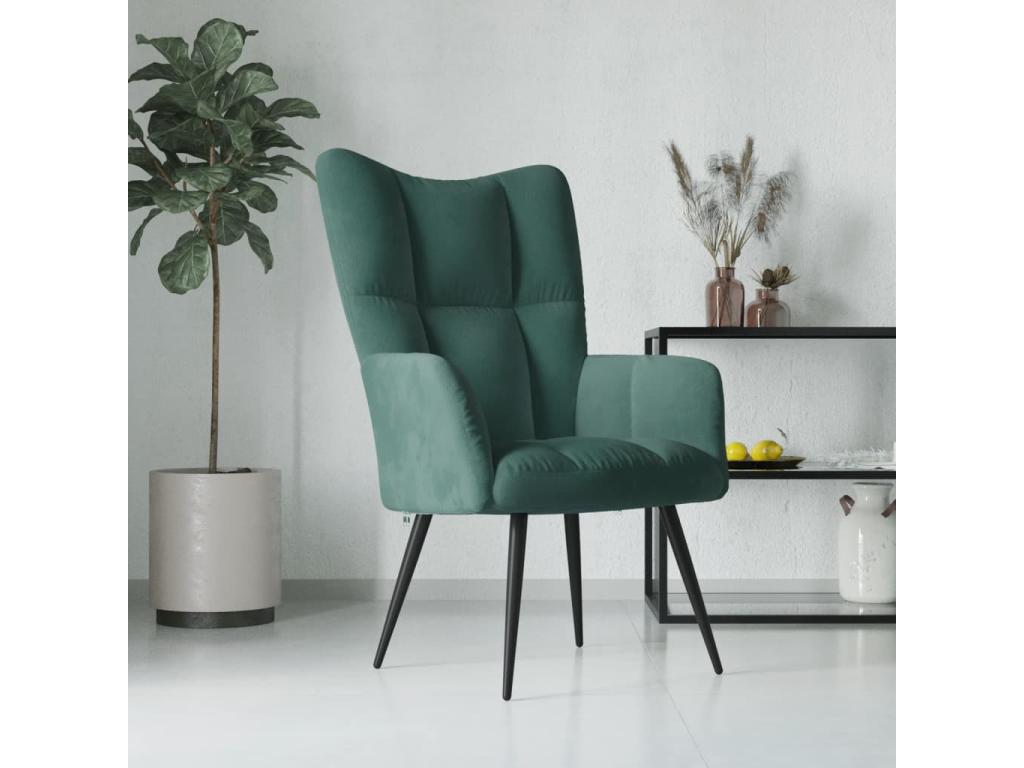 Sillón de Homelyvo de terciopelo verde oscuro