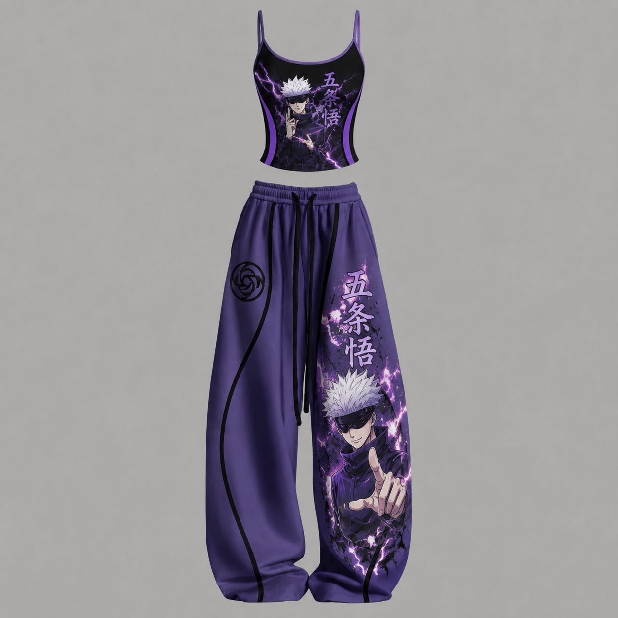 Jujutsu Kaisen Top & Elasticated Trousers Two-Piece Set TeeThreads Sustain the Scene with Custom Apparel