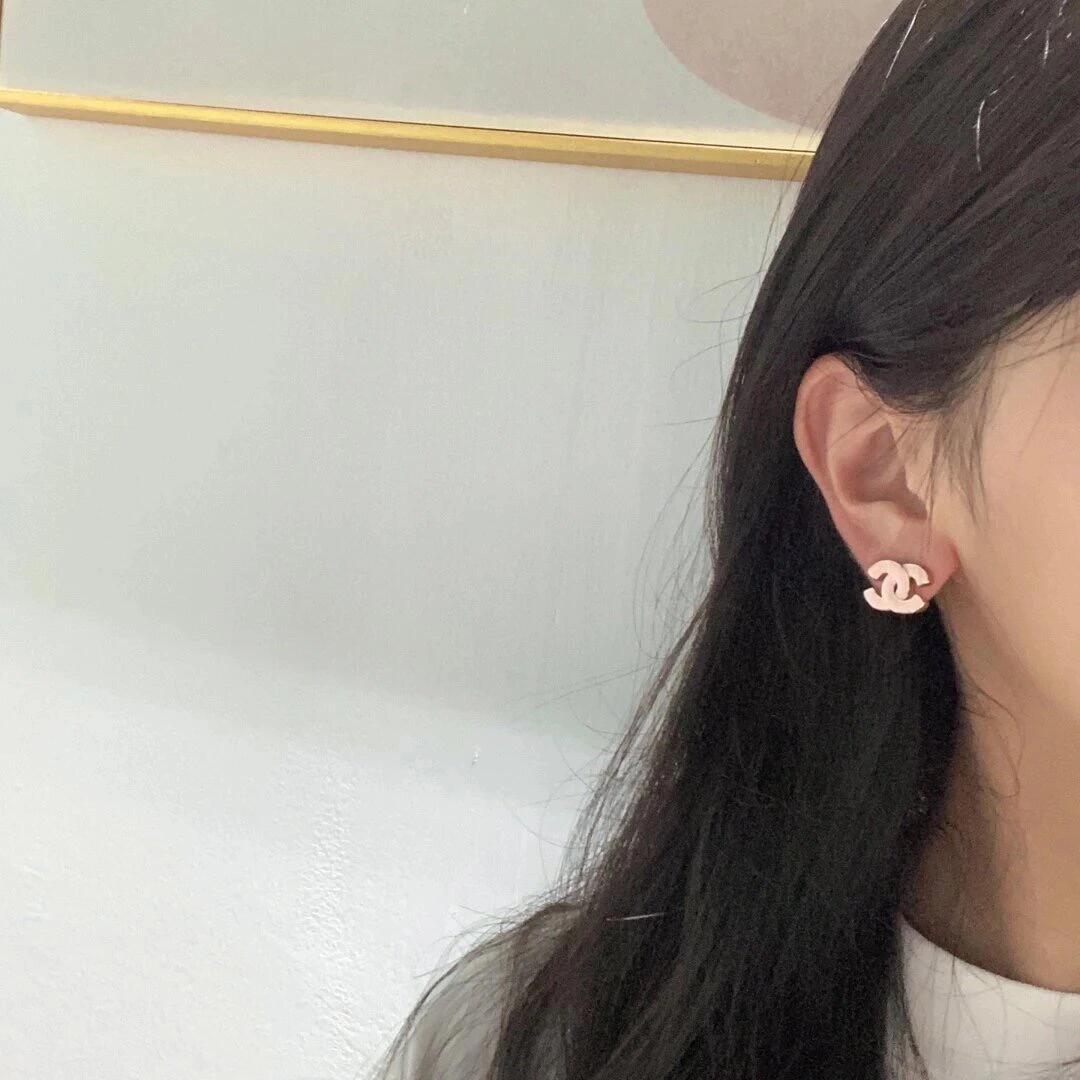 Chanel Pink Enamel CC Earrings - Original Replica Club