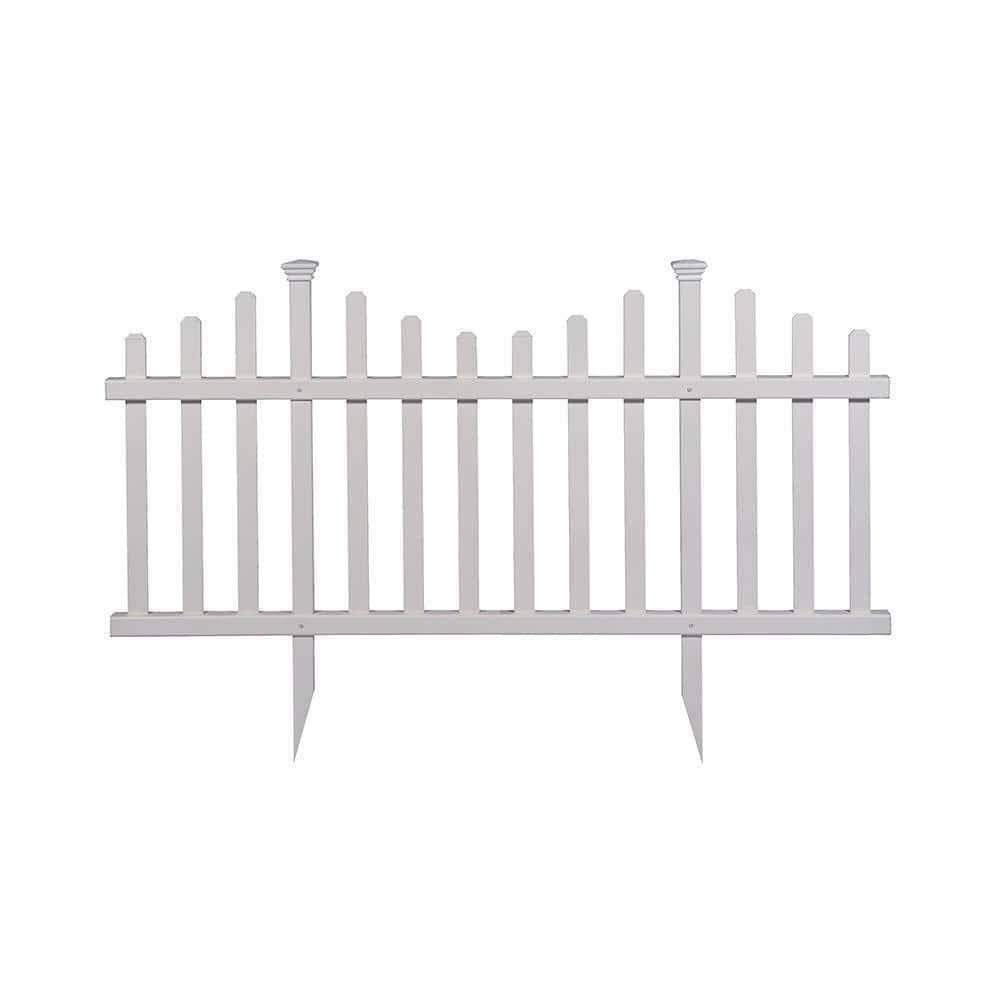 Zippity Outdoor Madison No-Dig Vinyl Picket Garden Fence Panel, White - 2 count(30 x 56 inch)