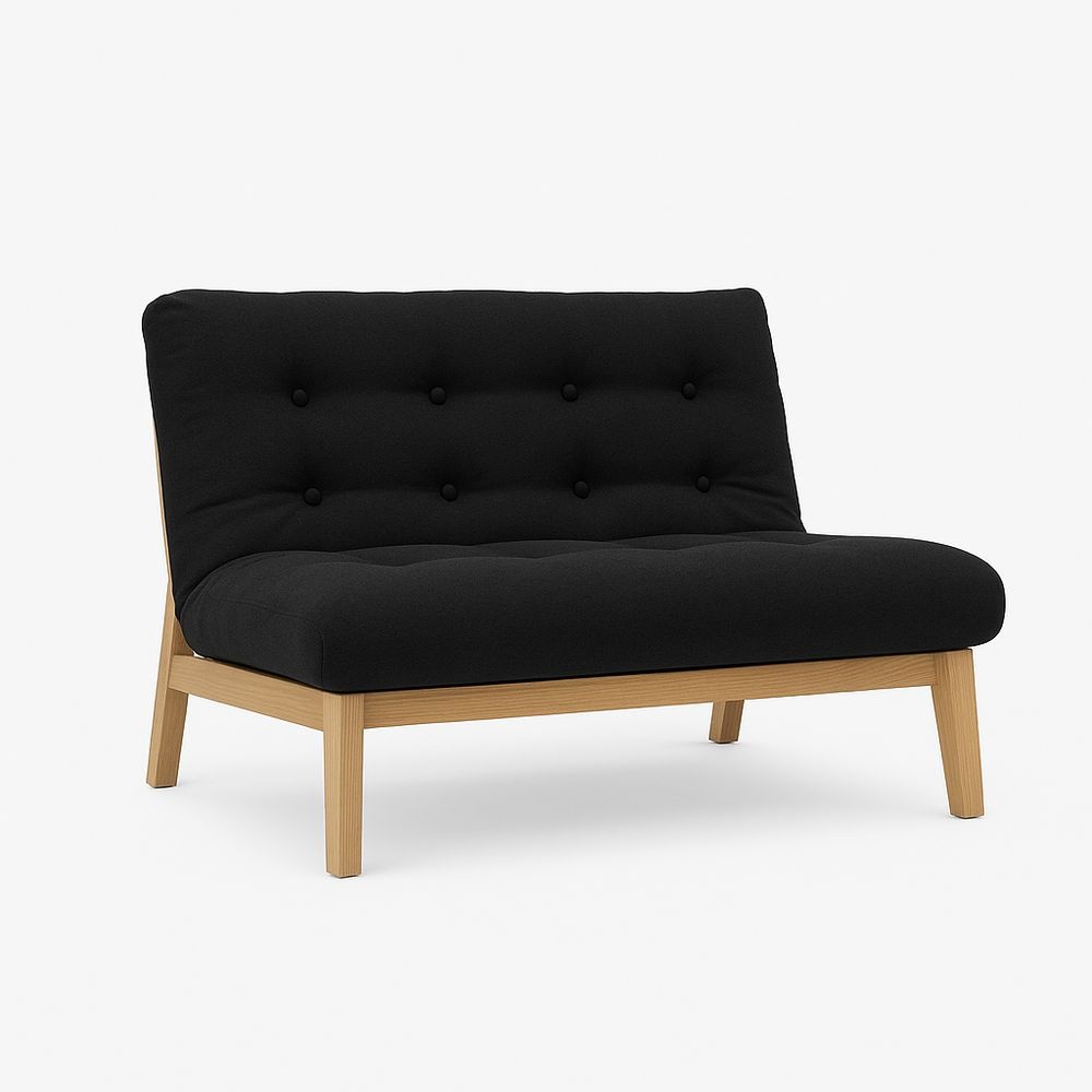 Sofá individual con estructura de roble macizo y asiento de algodón 120x75x75cm
